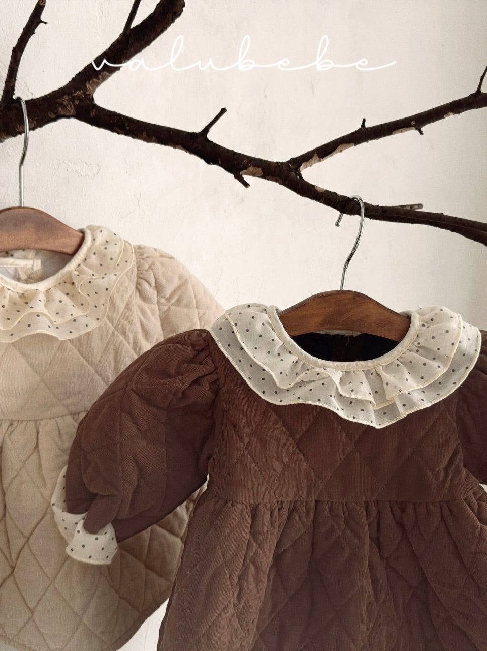 Dot collar quilted one piece (baby)