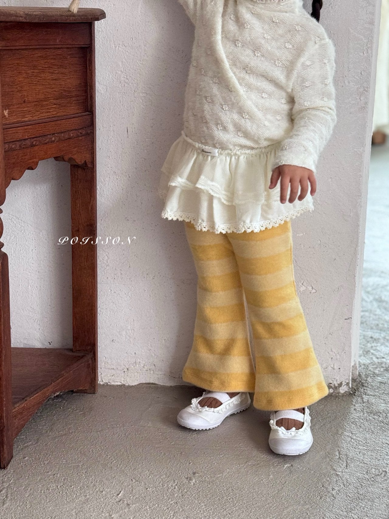 Striped bootcut pants