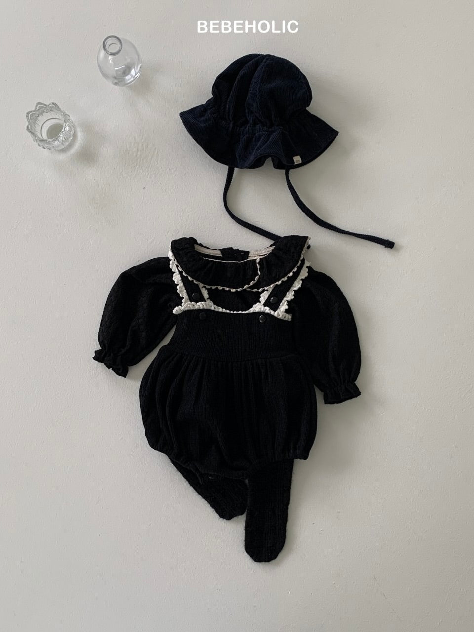 Lumi lace suspender rompers