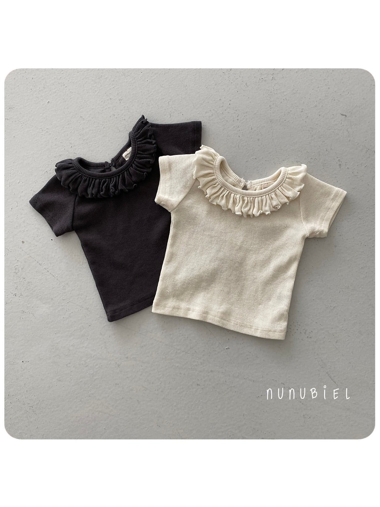 Ribbed frill T shirts