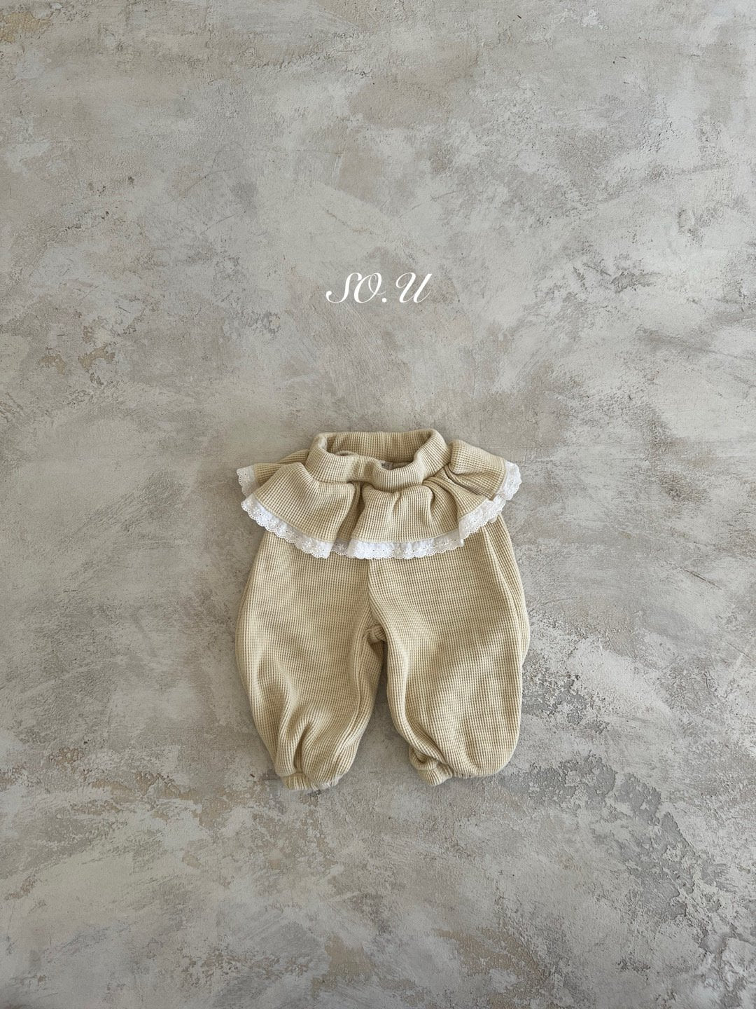 Waffle frill pants