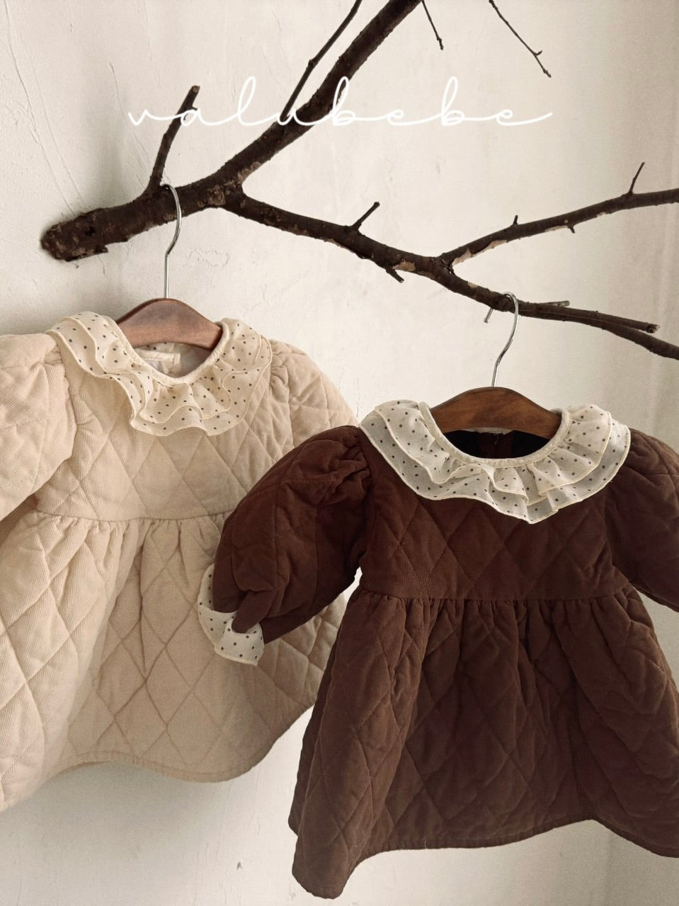 Dot collar quilted one piece (baby)