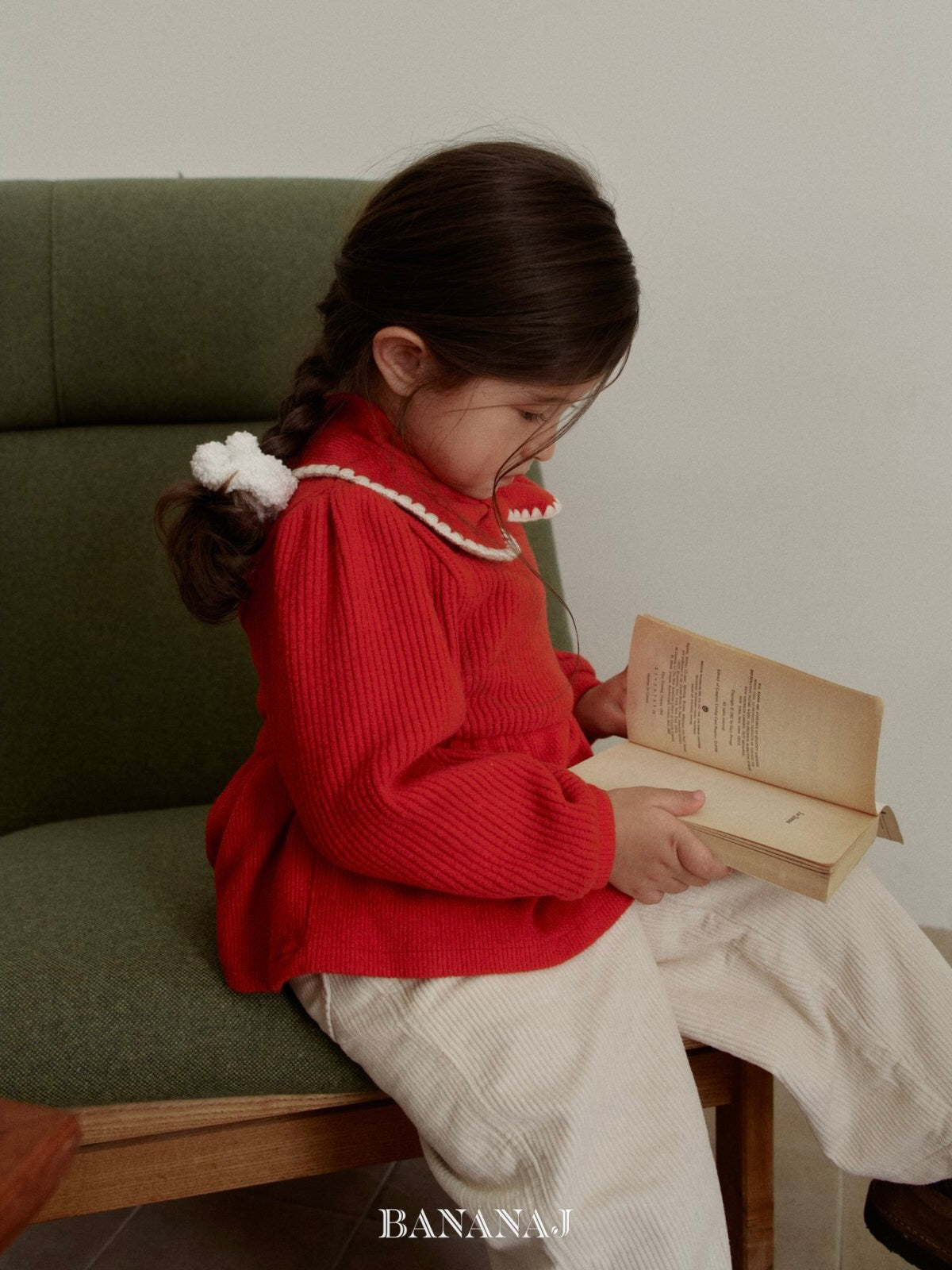 Ribbon waffle collar T