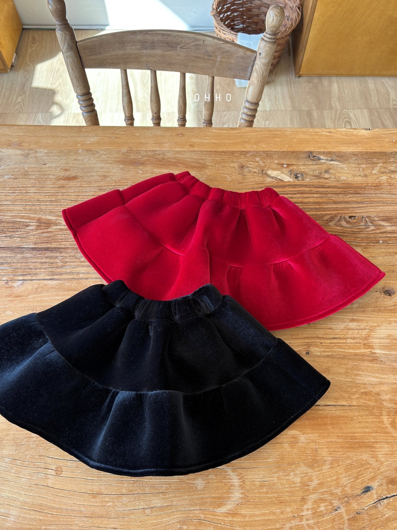 Mary velvet shirring skirt