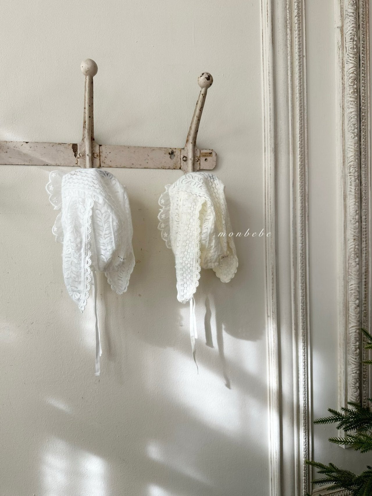 Winter bunny lace bonnet