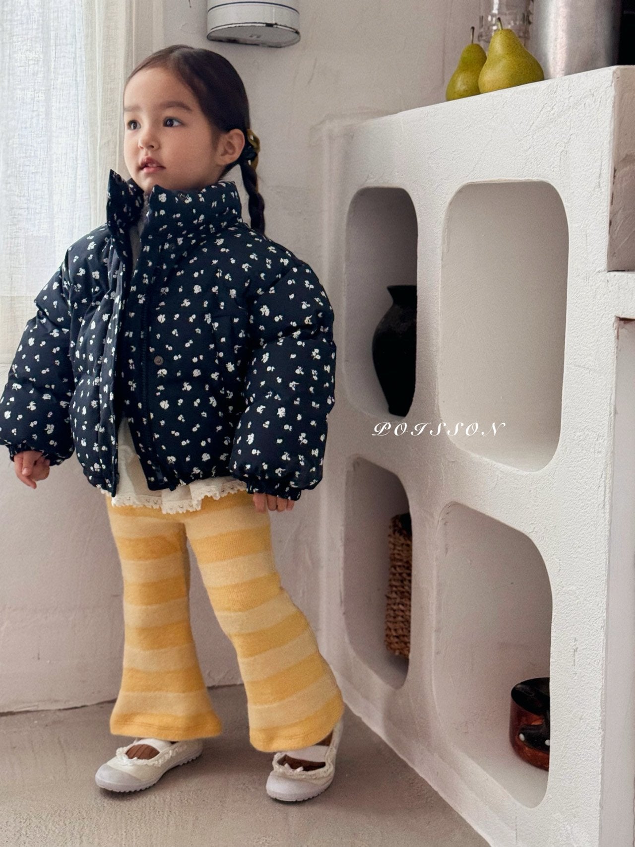 Striped bootcut pants