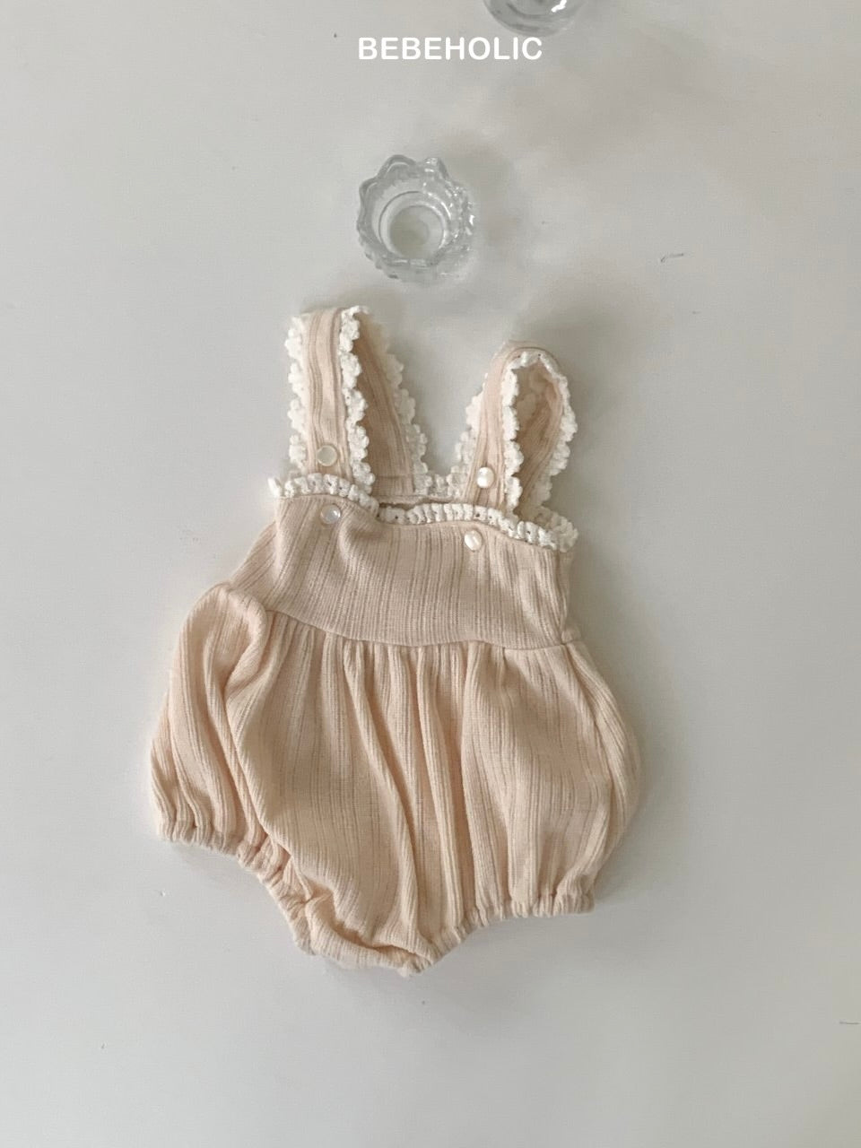 Lumi lace suspender rompers