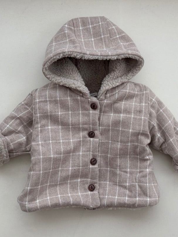 Check teddy jacket