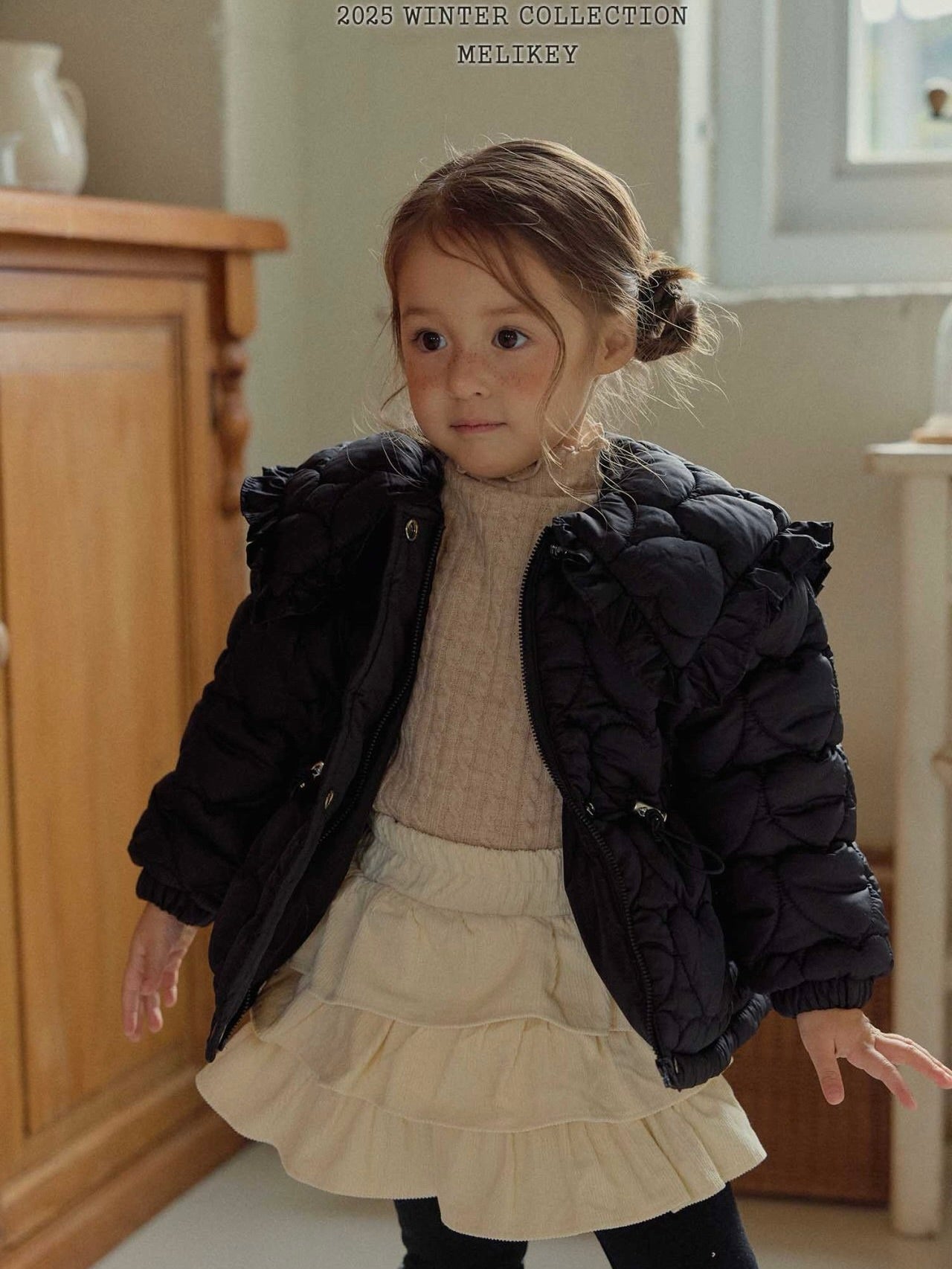 Heart quilted padding jacket