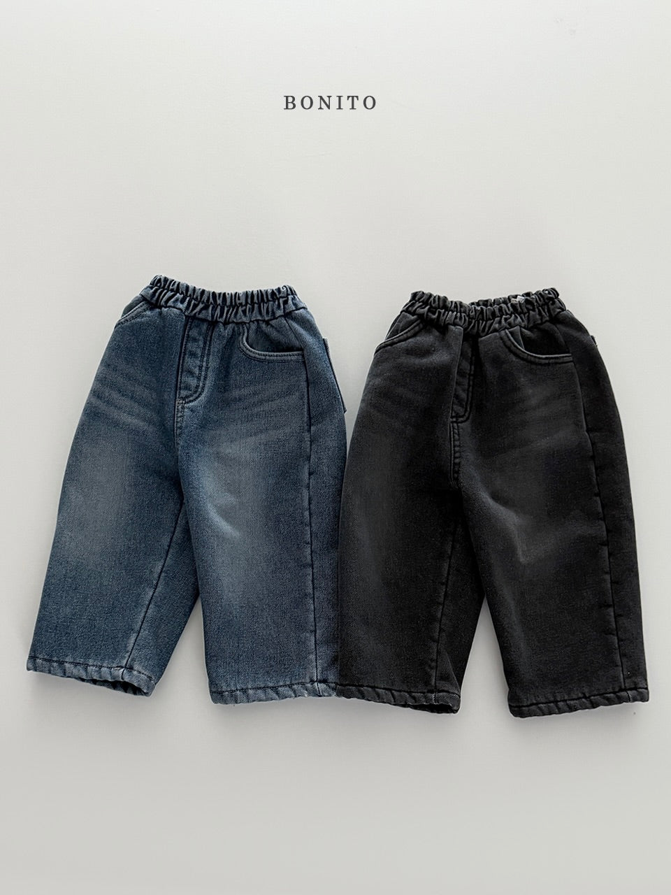 Fleece-lined denim pants