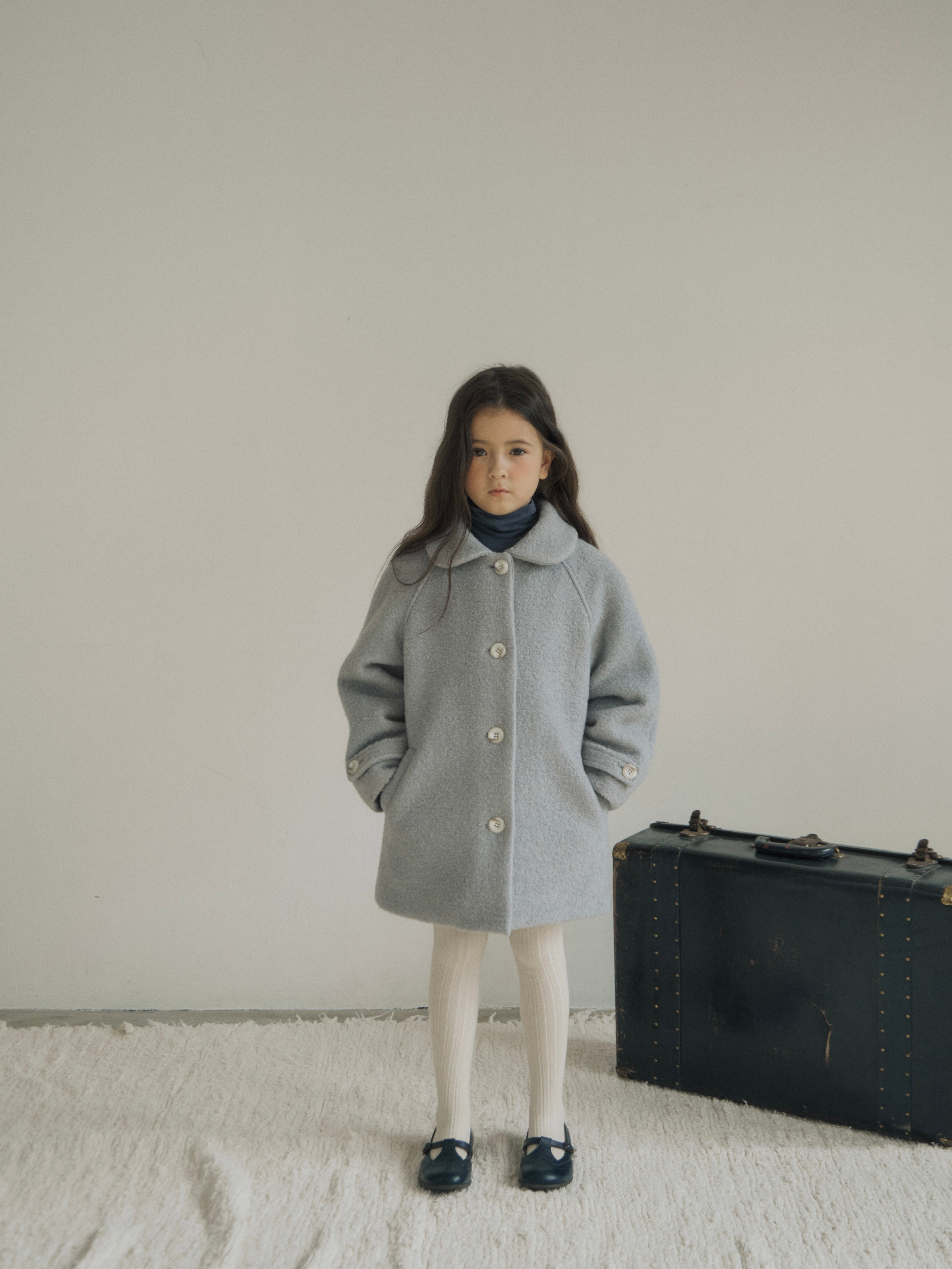 Noa wool coat (haze blue)