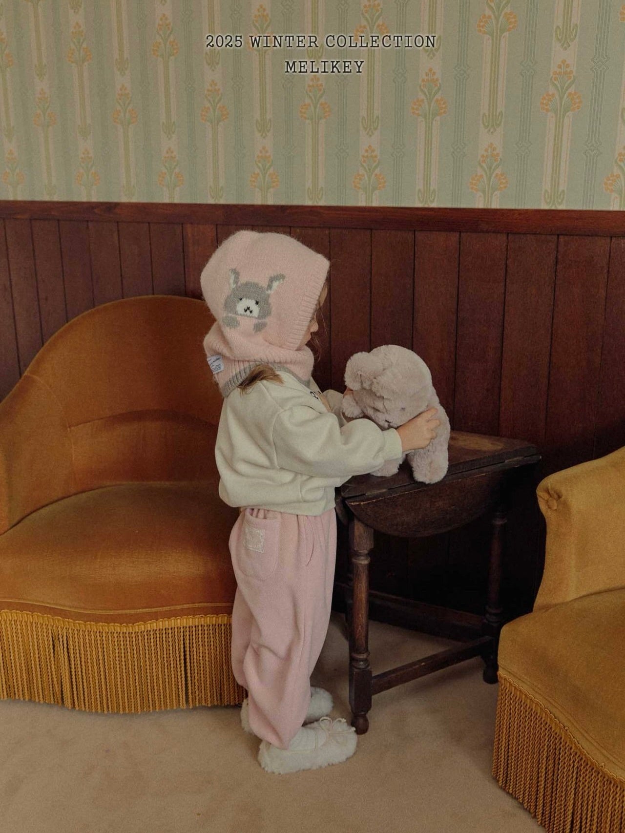 Bunny balaclava (with ribbon brooch)