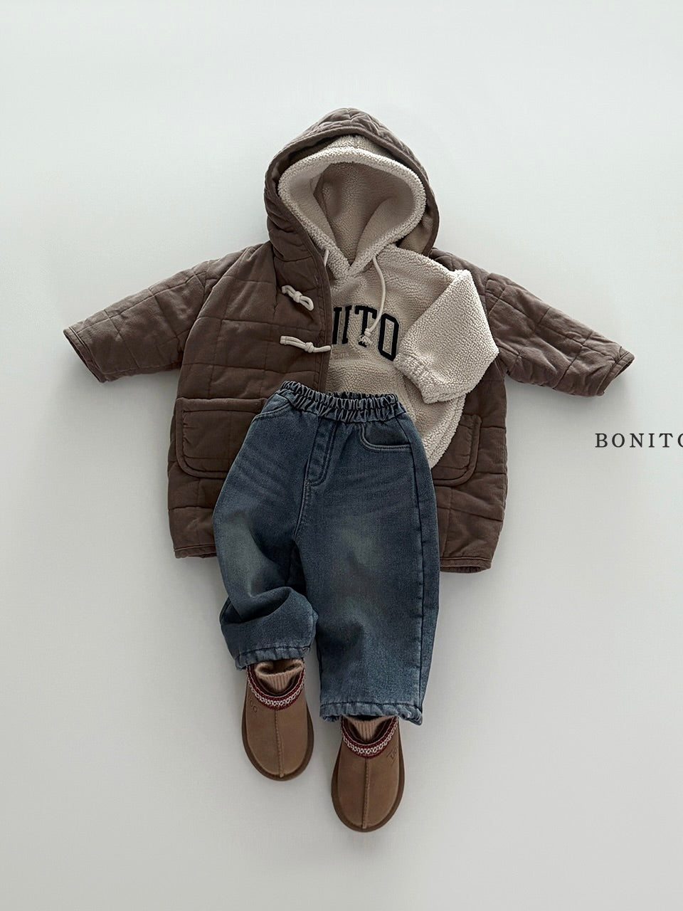 Fleece-lined denim pants