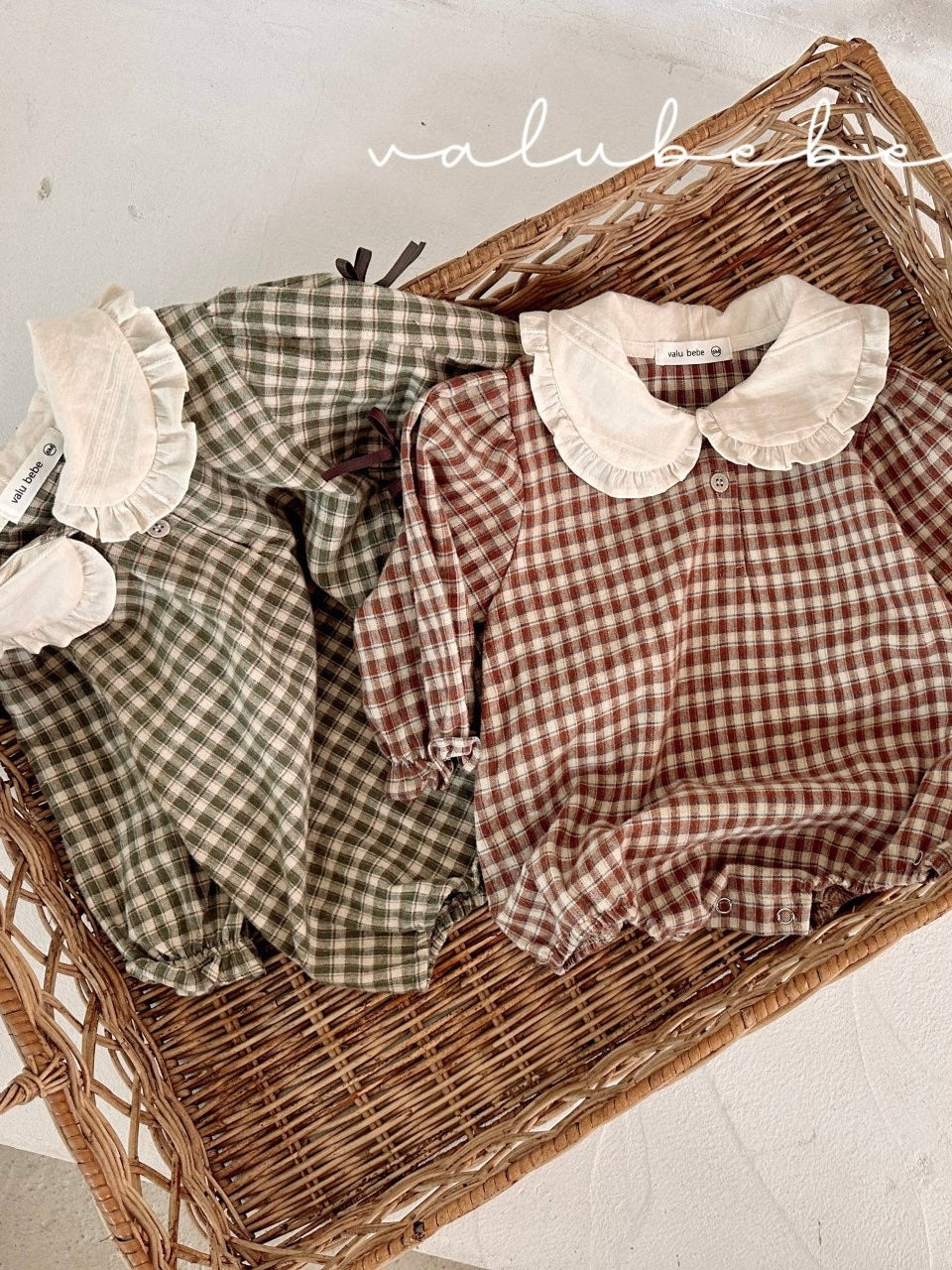 Frill ribbon collar rompers (baby)
