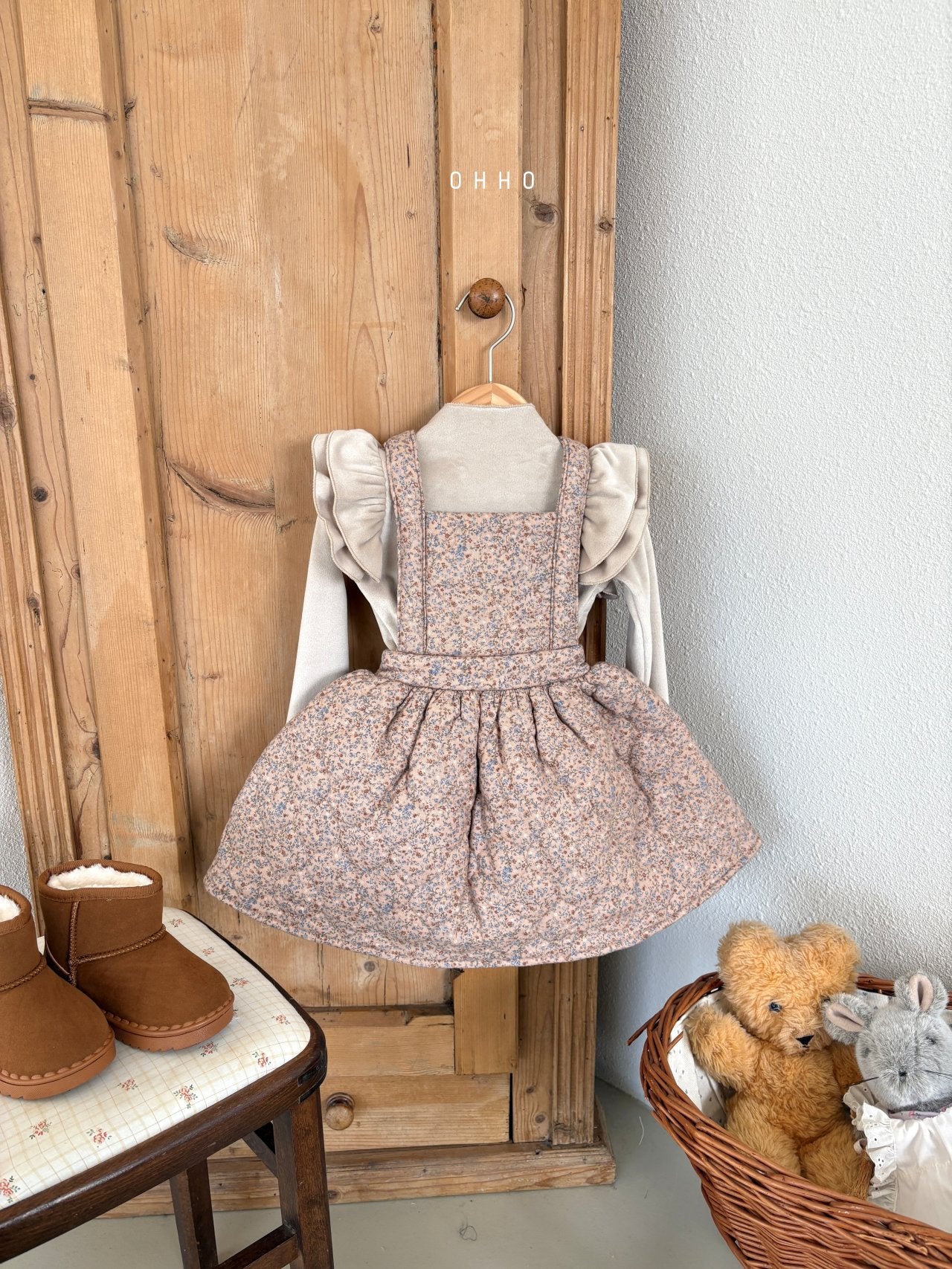 Floral quilted overall skirt