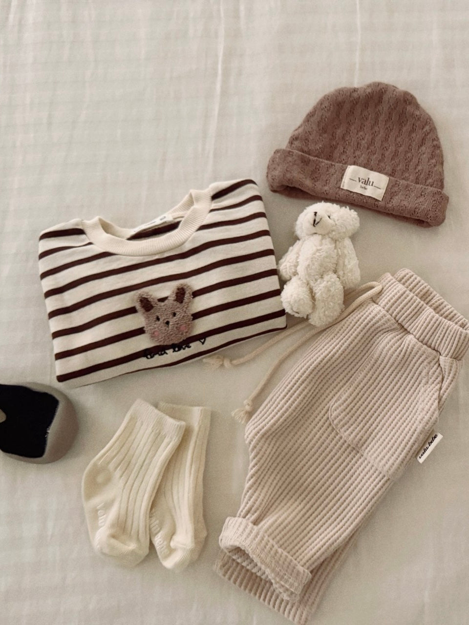 Wide waffle baggy pants