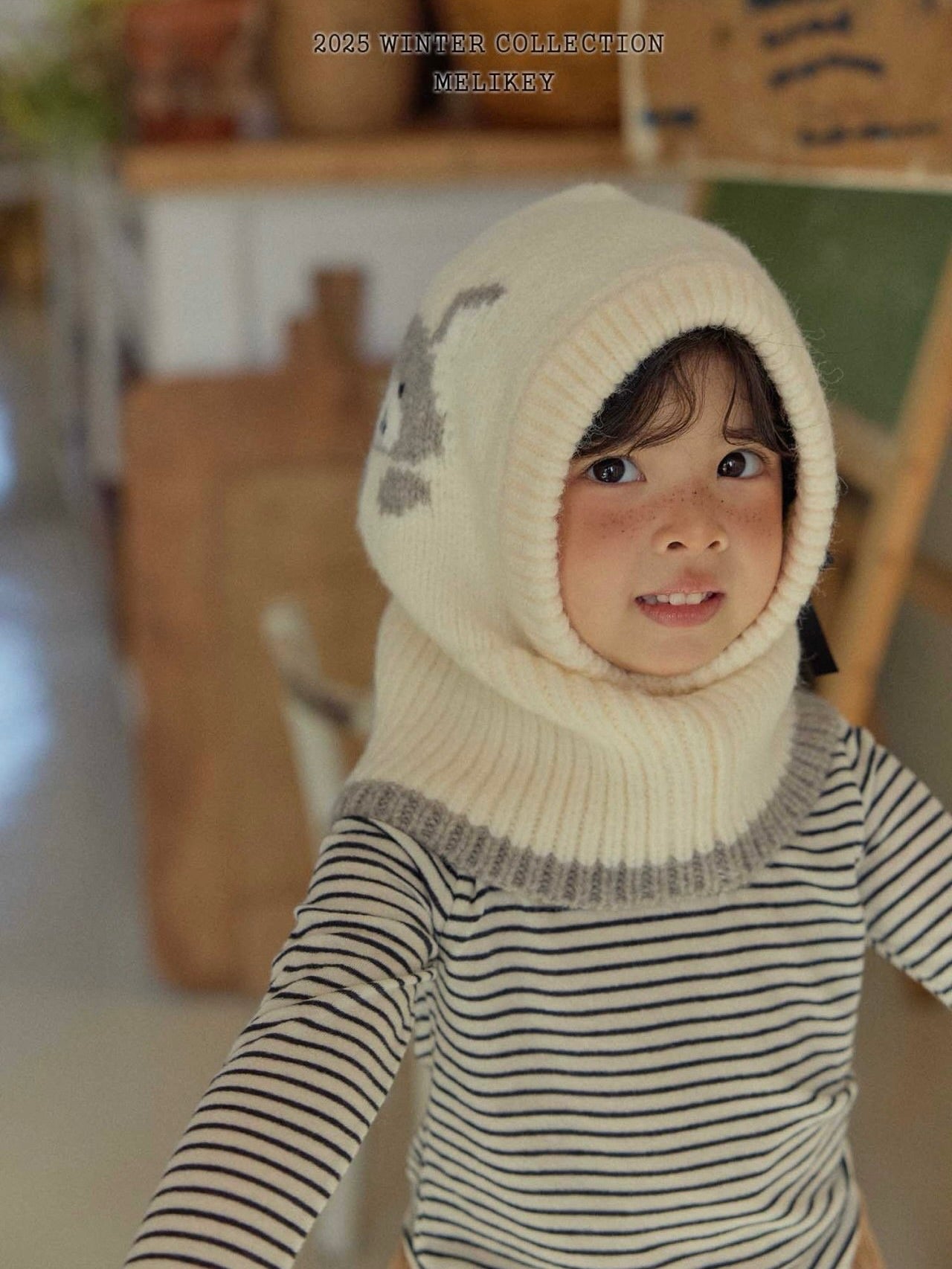 Bunny balaclava (with ribbon brooch)