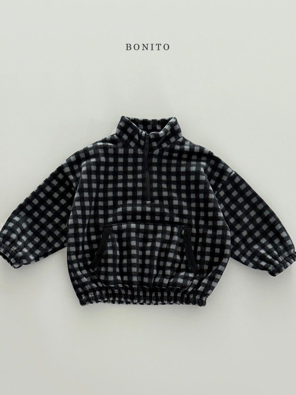 Mini check half-zip