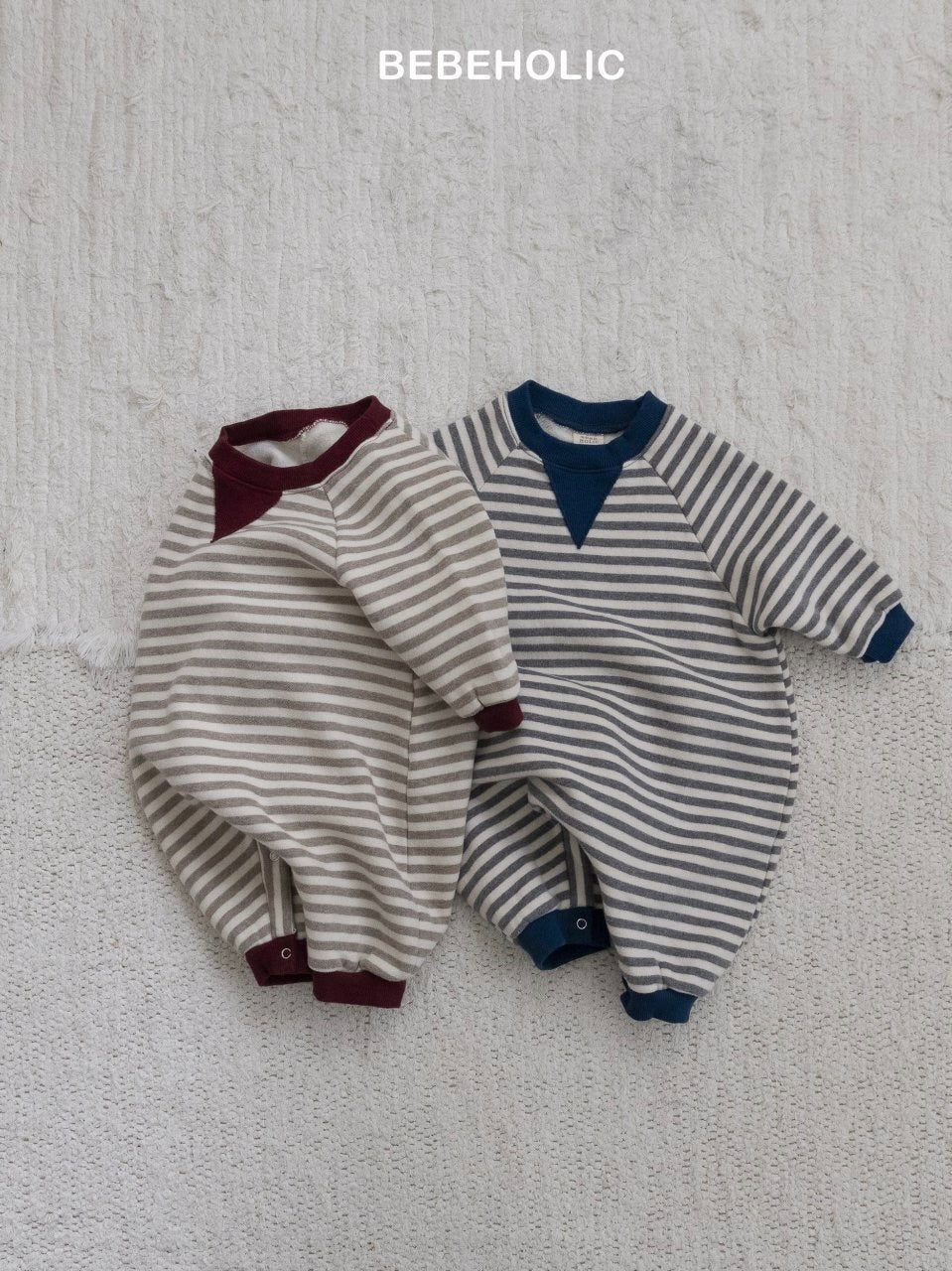 Papillon stripe rompers