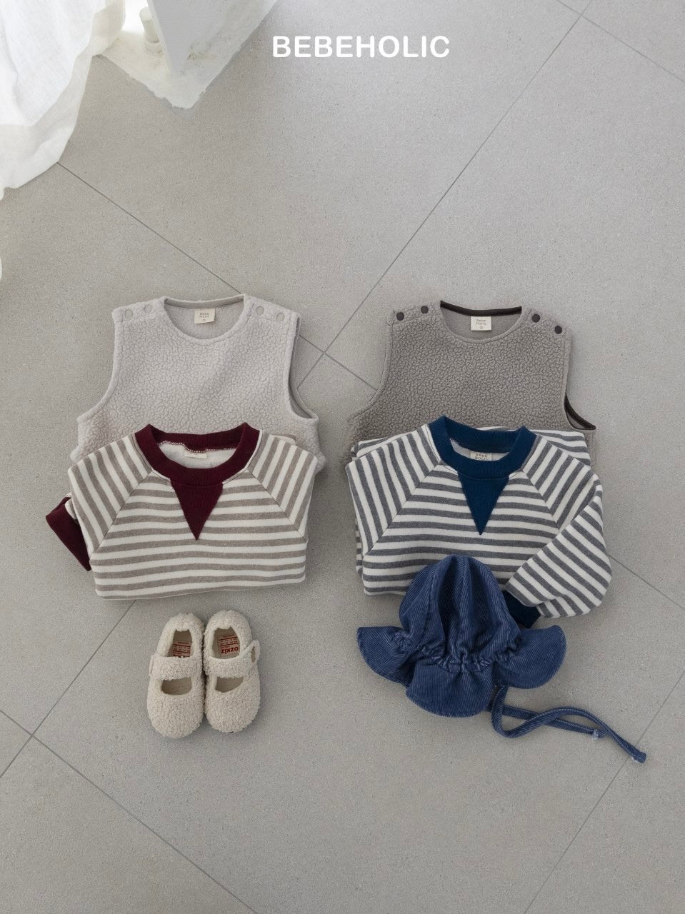Papillon stripe rompers
