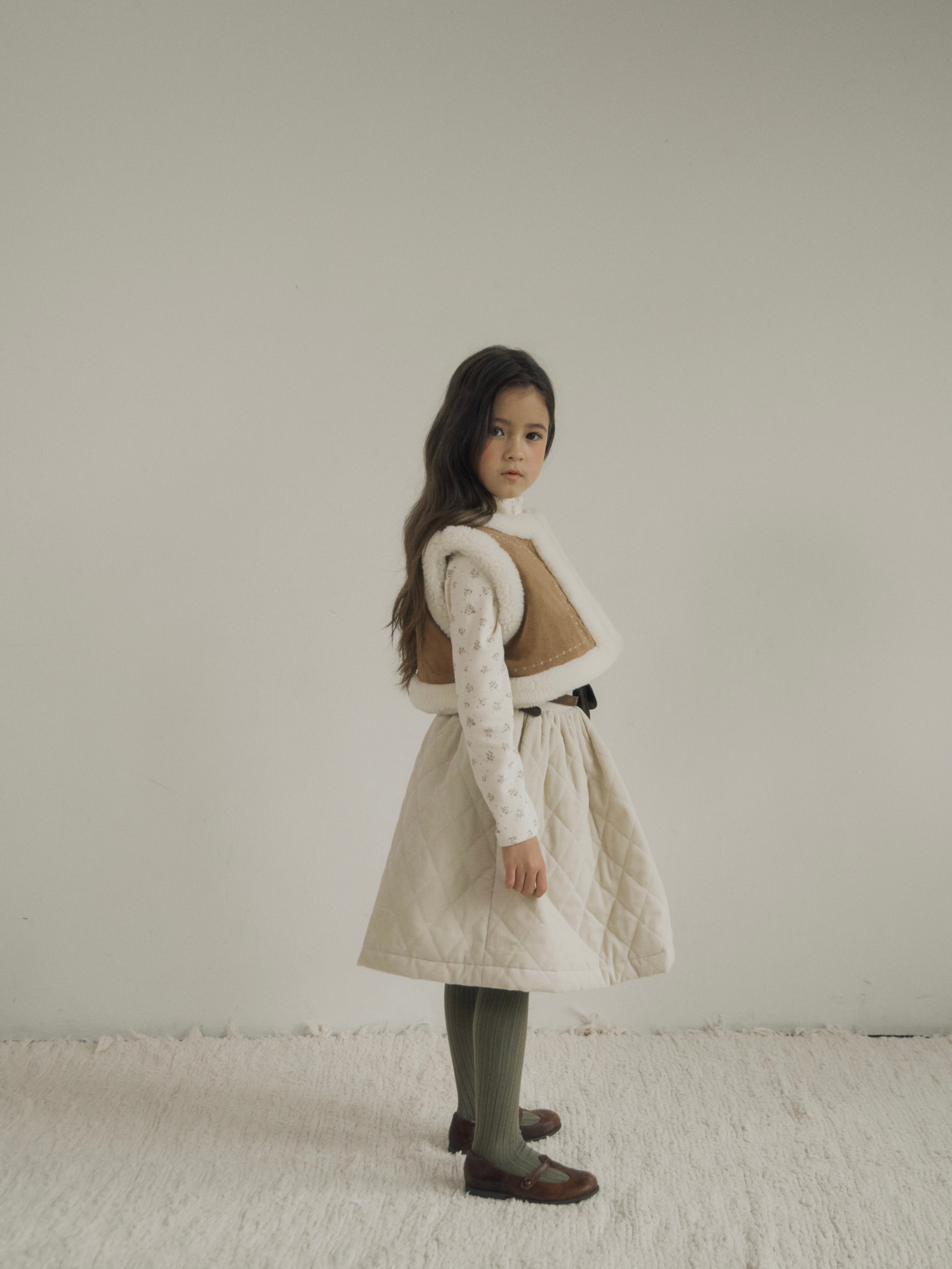 Suede reversible fur vest