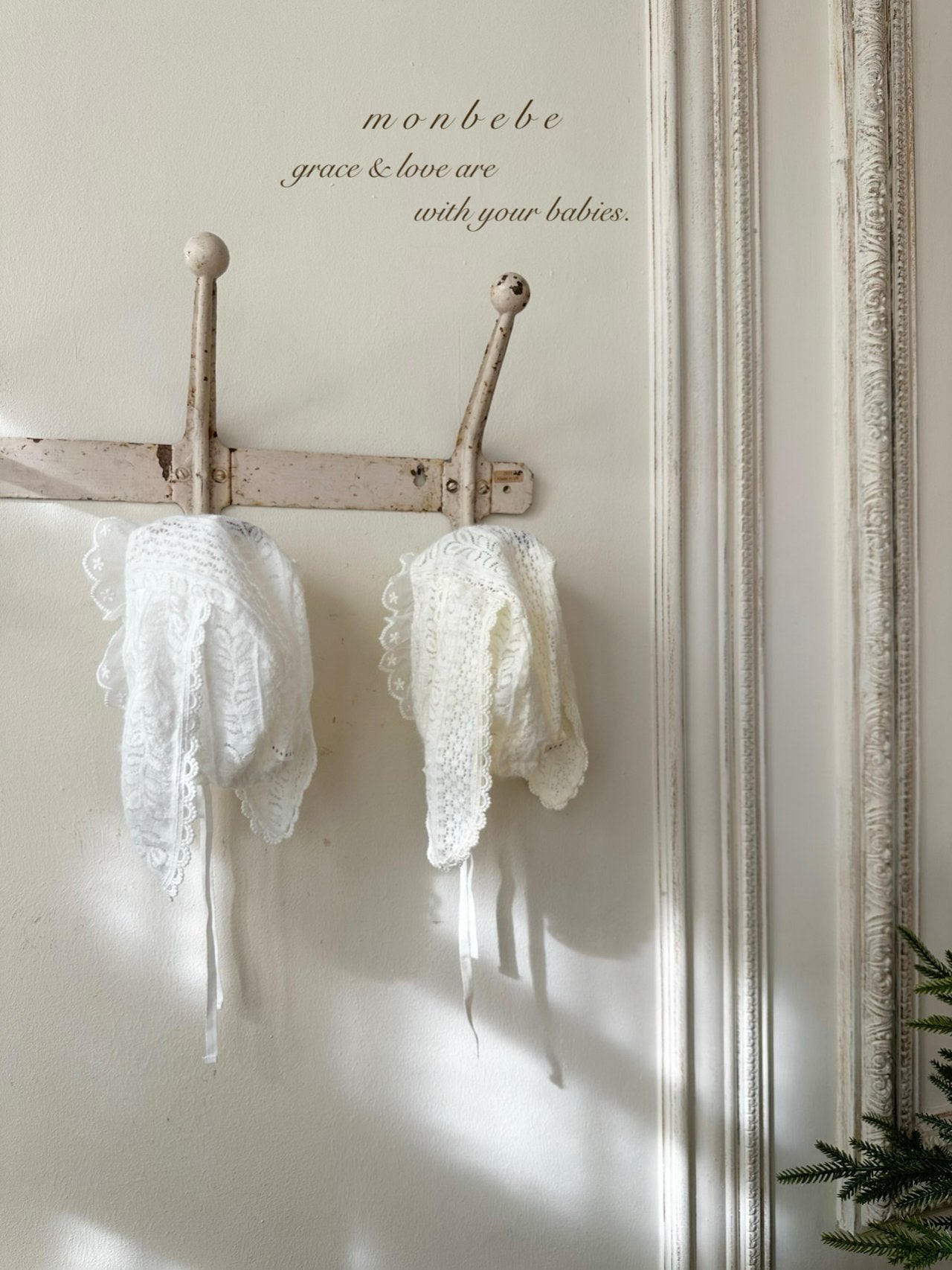 Winter bunny lace bonnet