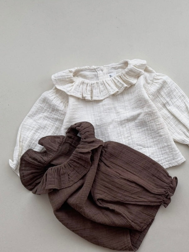 Nougat collar blouse