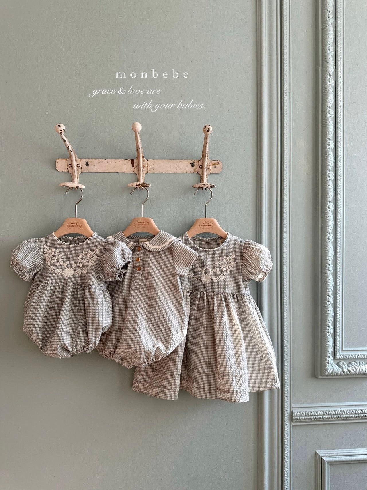 Checked sailor rompers