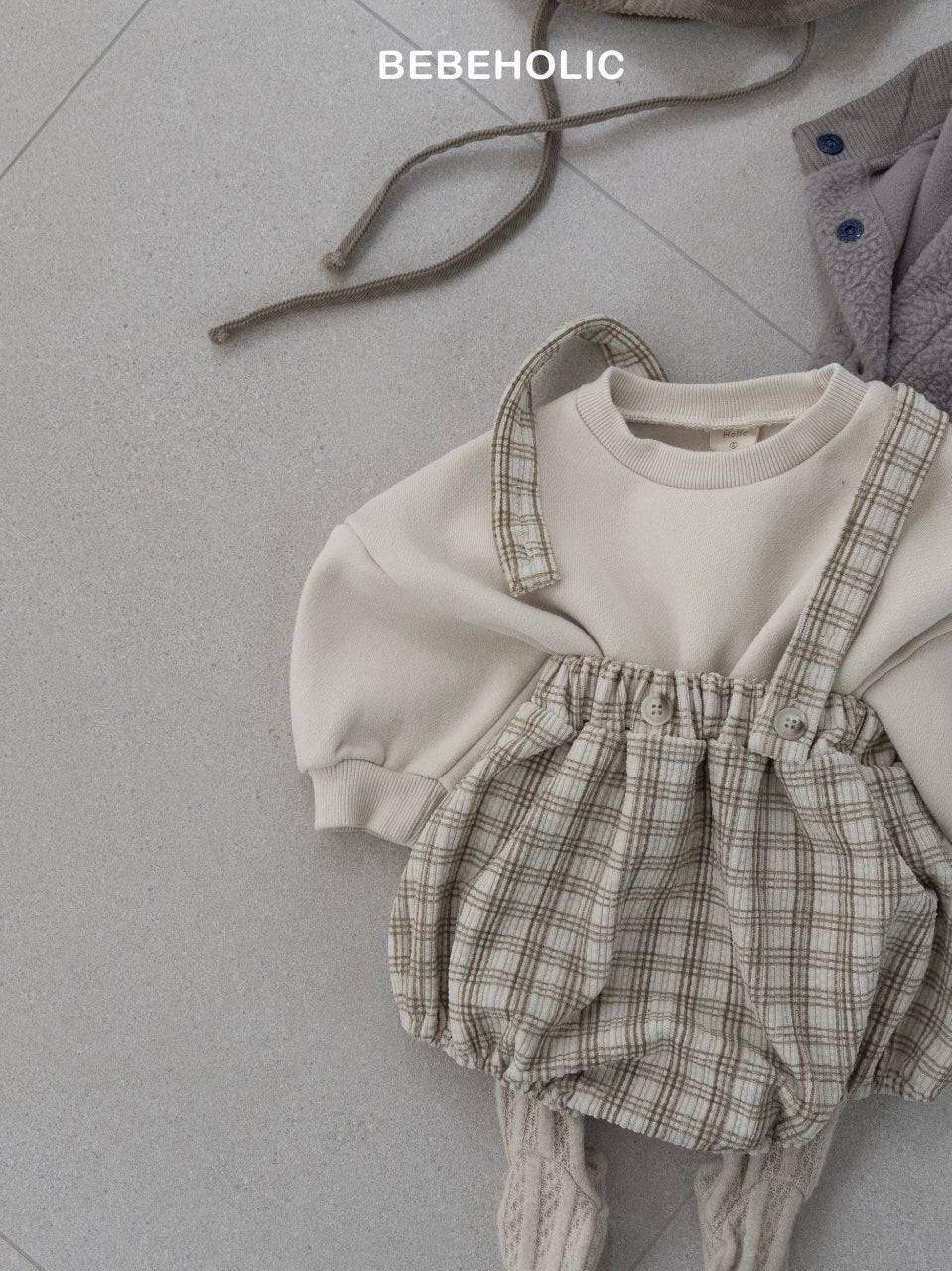 Soft check suspender bloomer