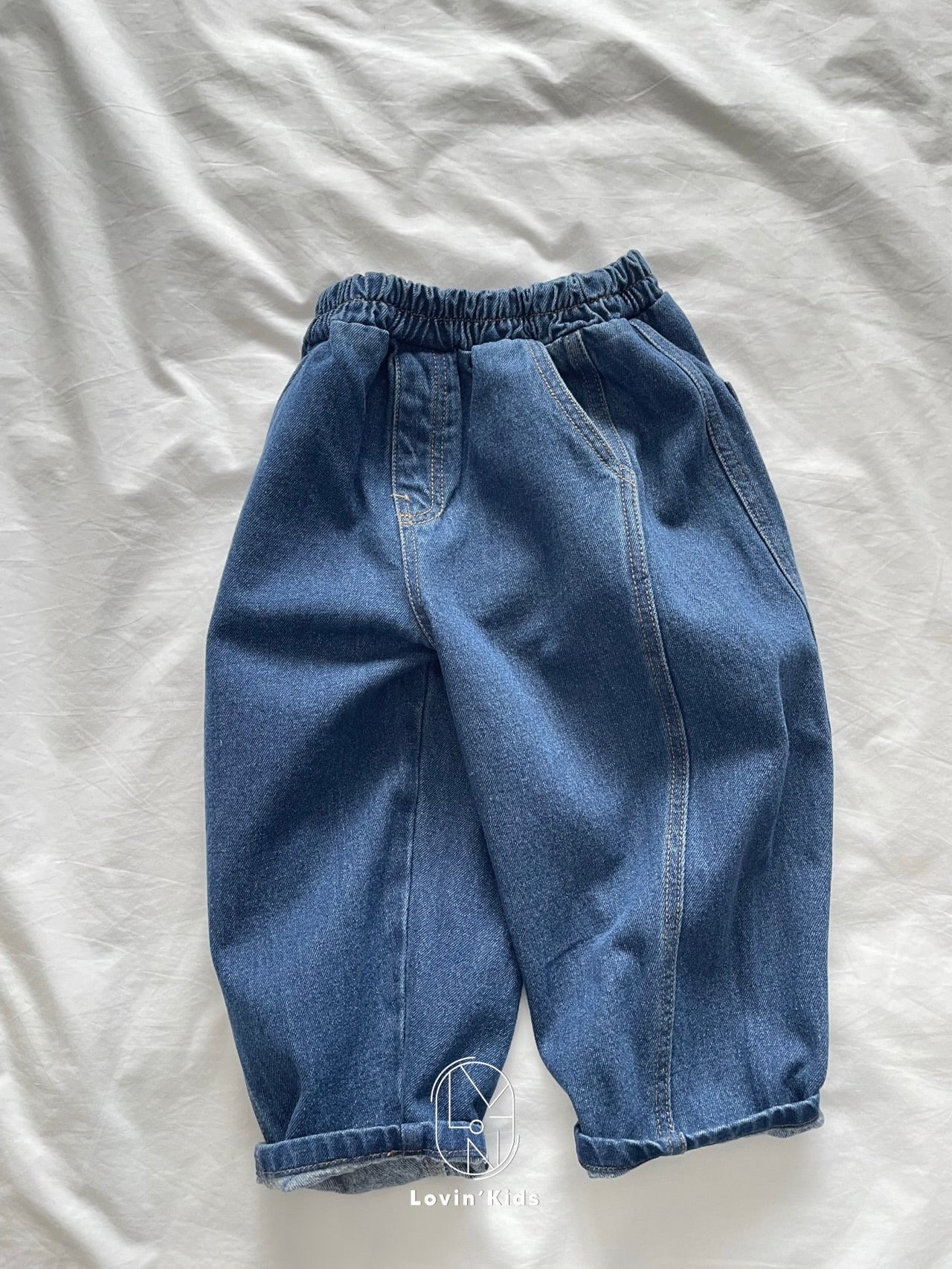 Boy's fit fleece denim pants