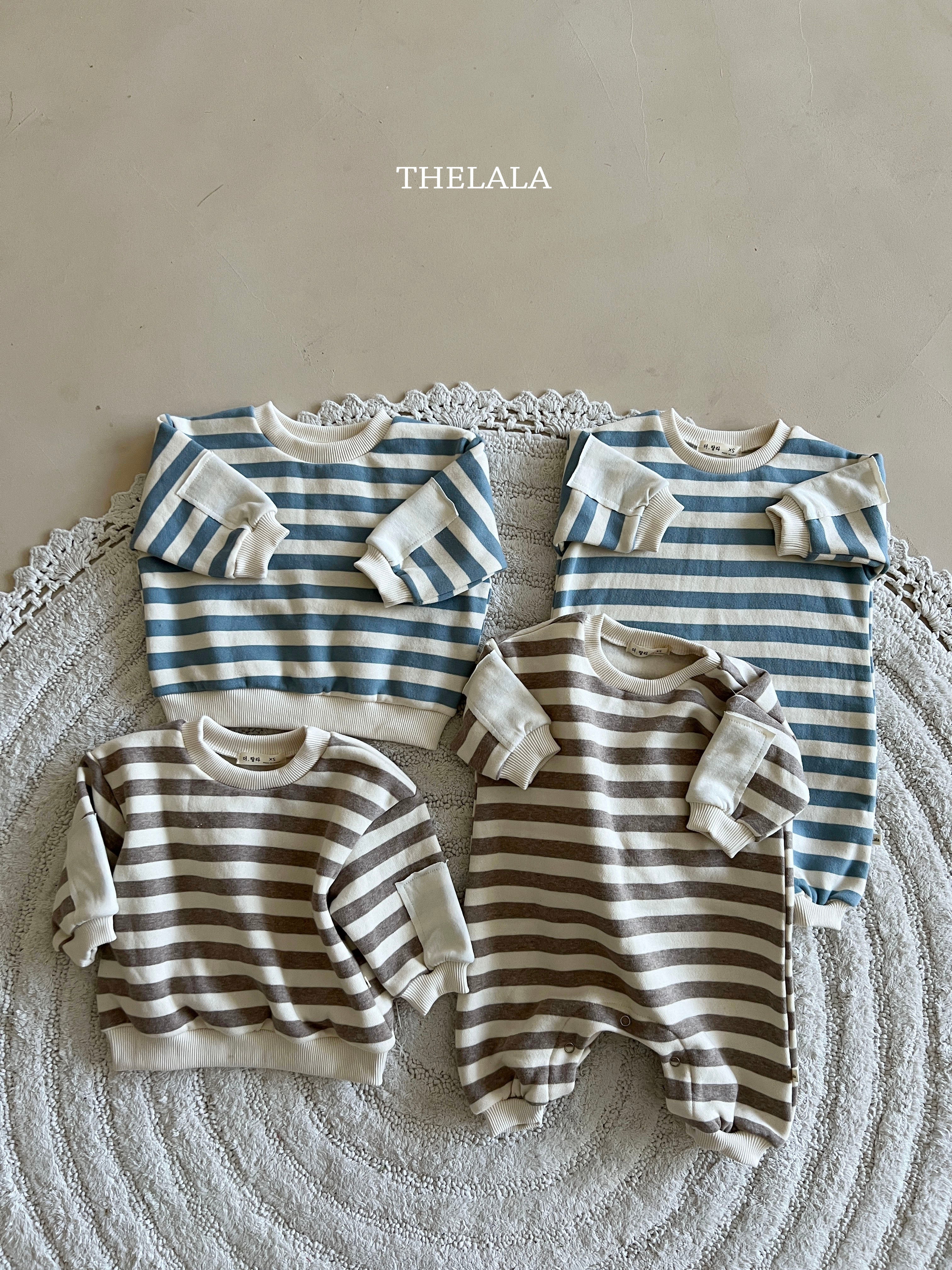 Natural stripe rompers