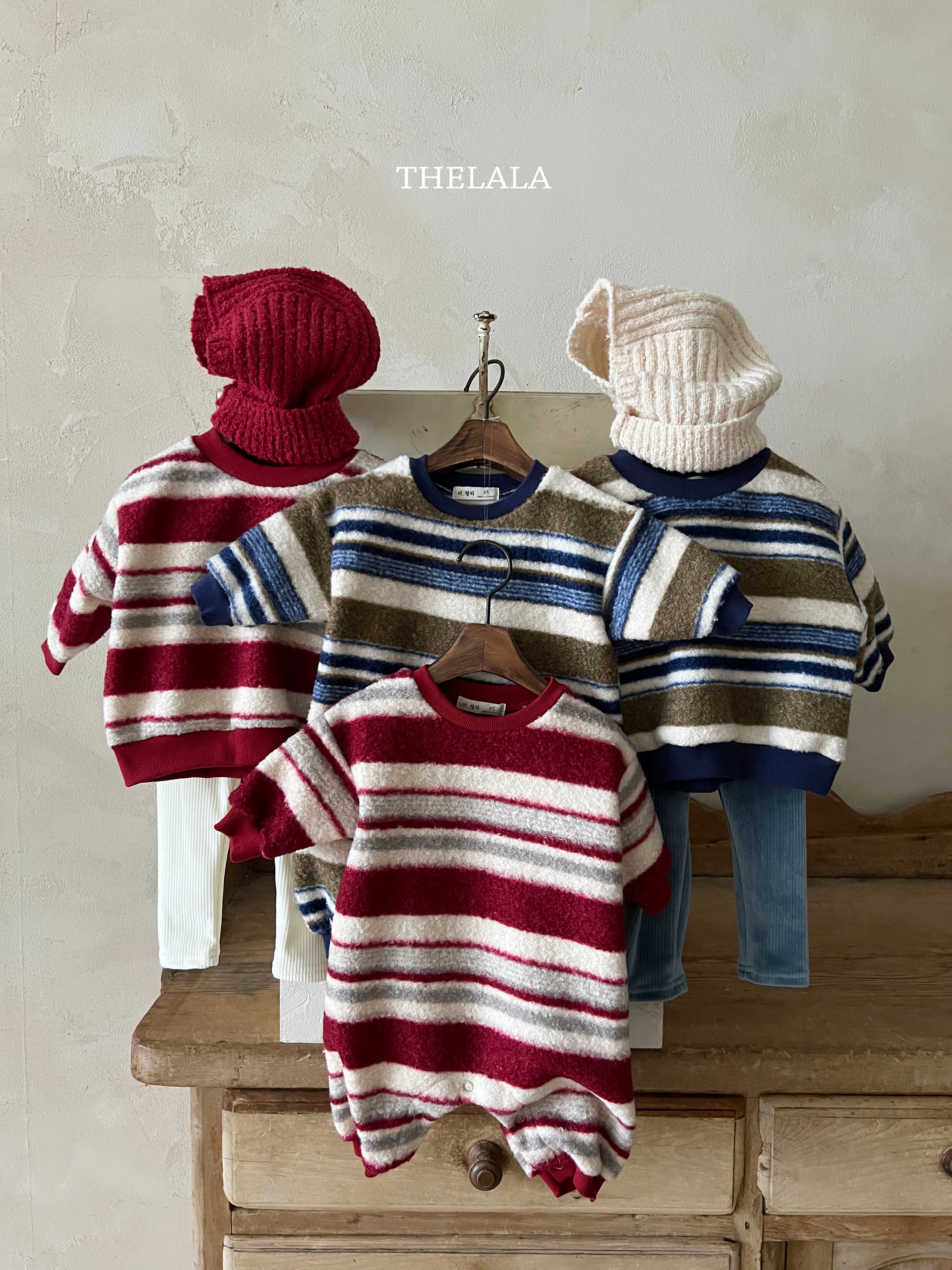 Fuzzy stripe rompers