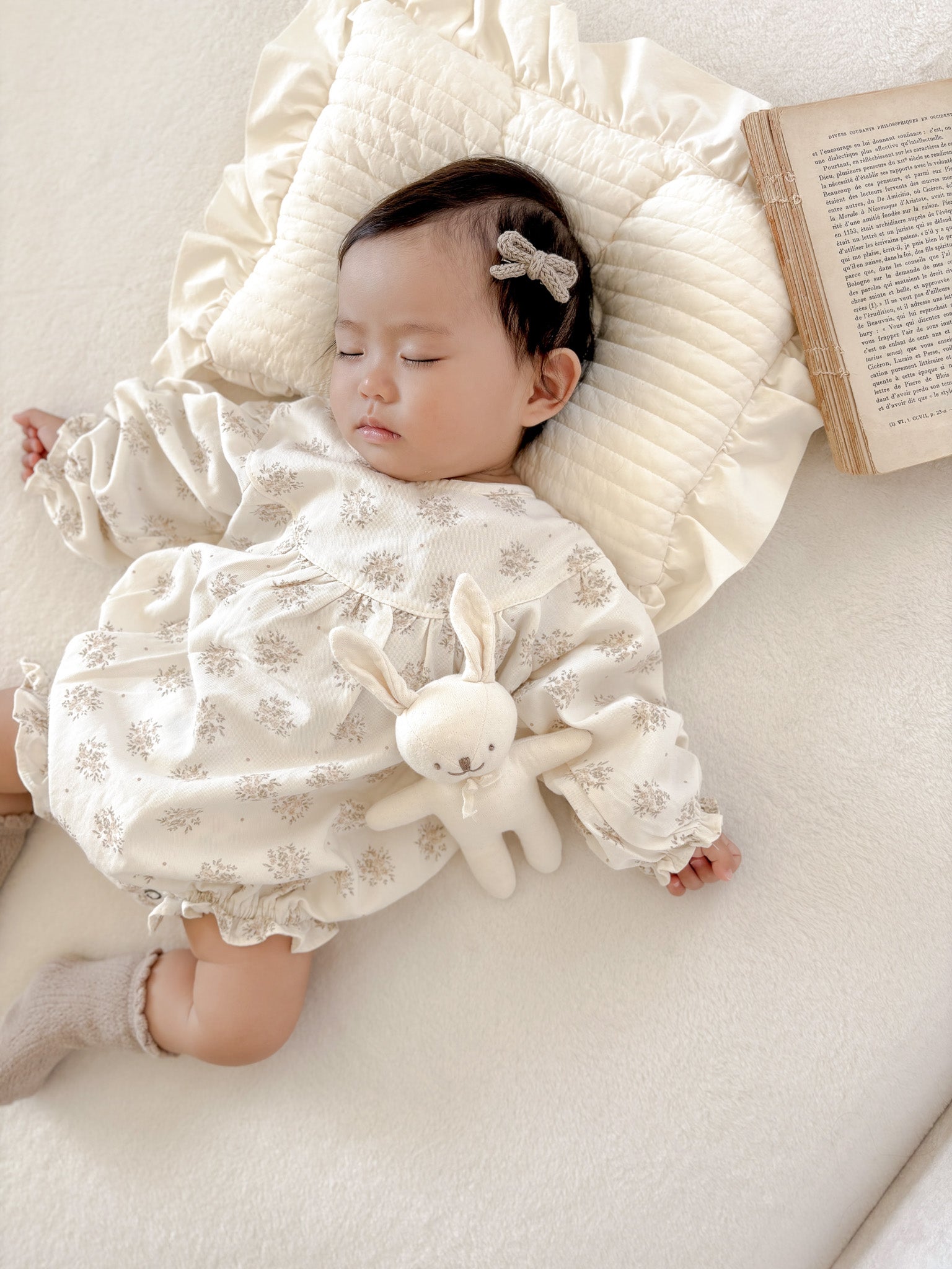 Shirring flower rompers