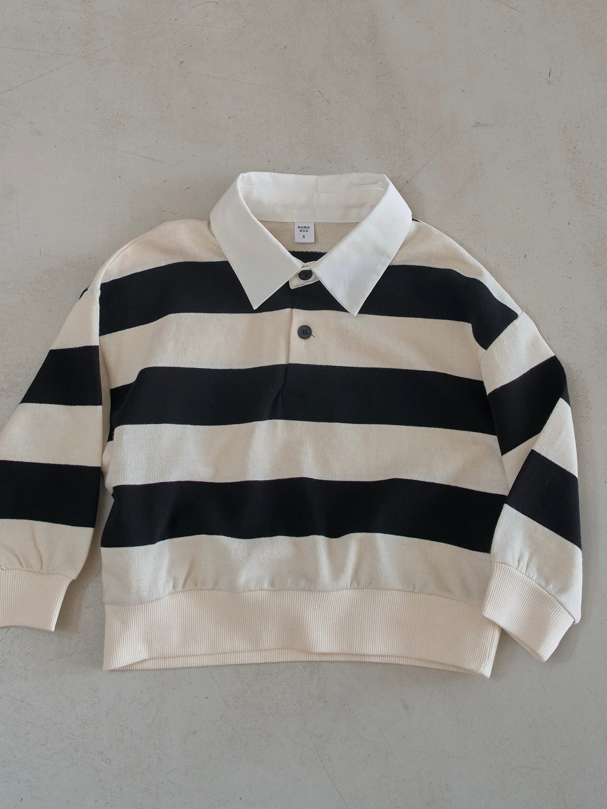 Stripe collar sweatshirt