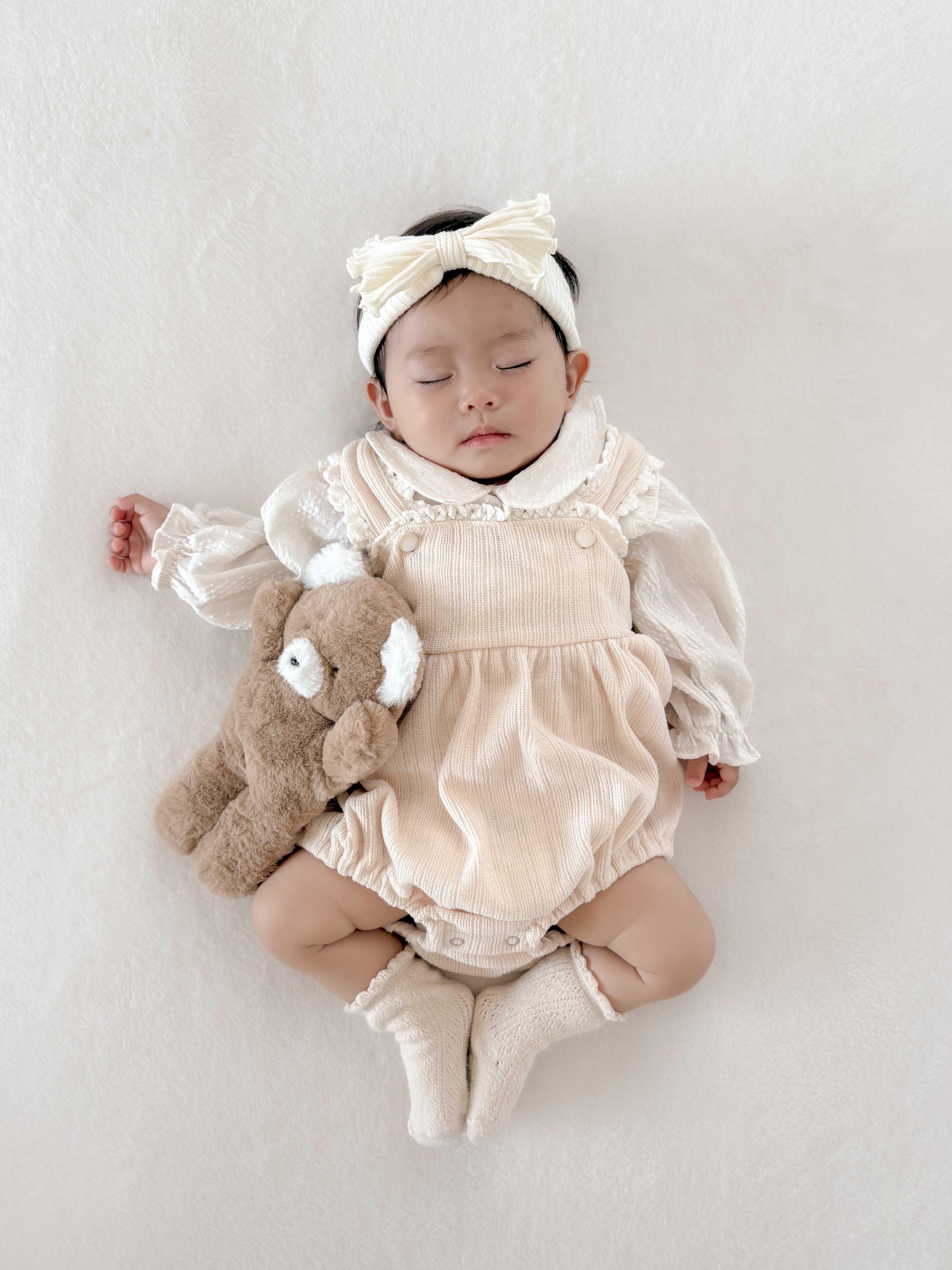 Lumi lace suspender rompers