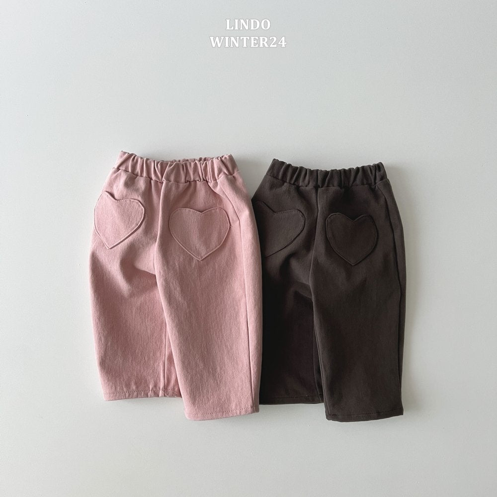 Cotton heart pocket pants