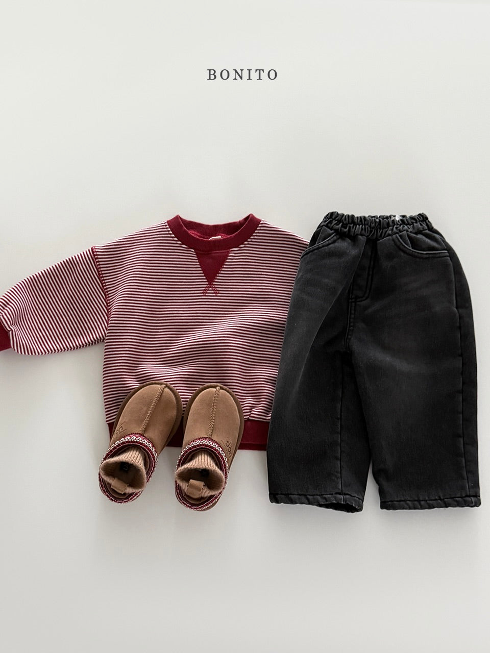 Fleece-lined denim pants