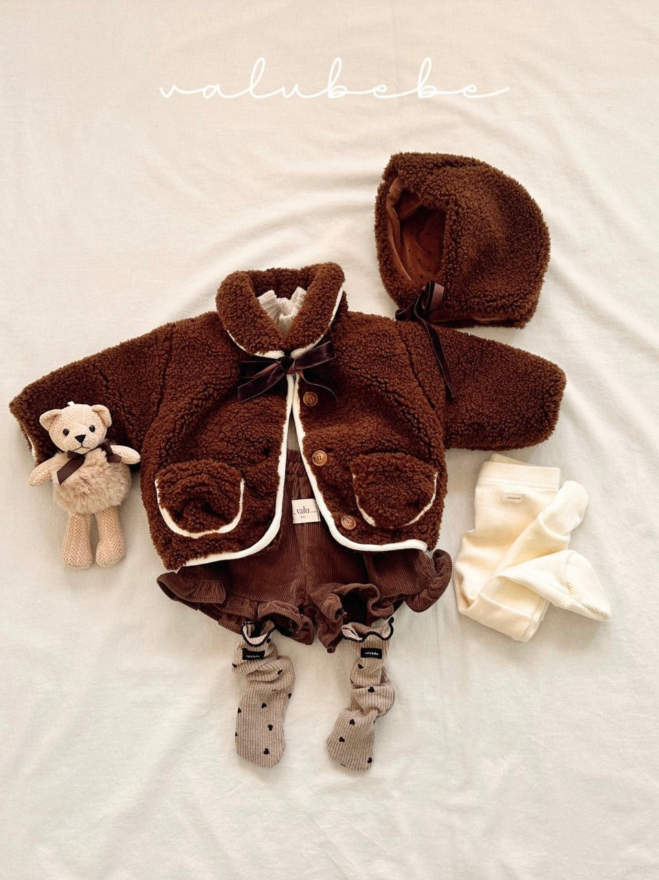 Teddy bear reversible bonnet (baby)
