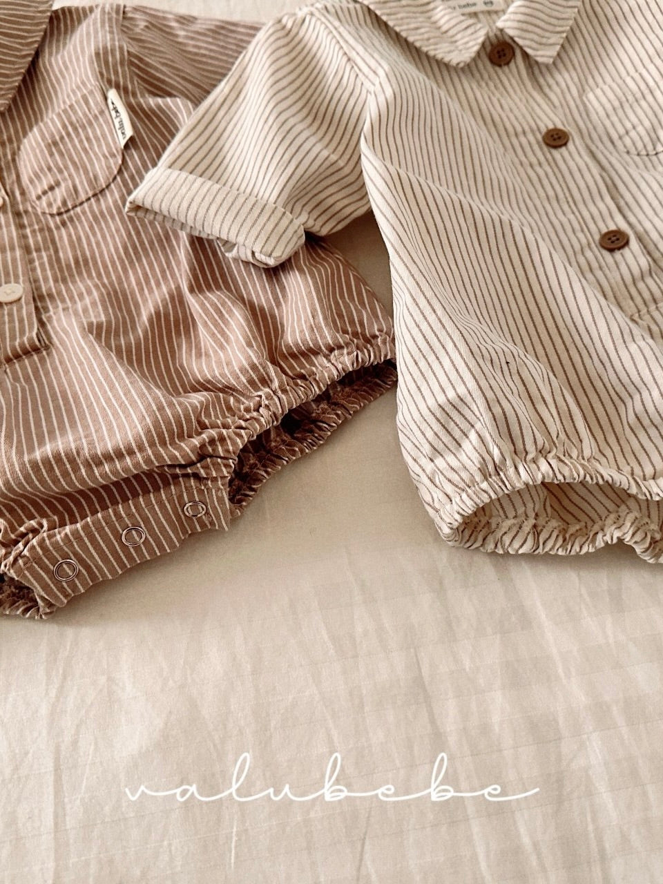 Striped shirt rompers