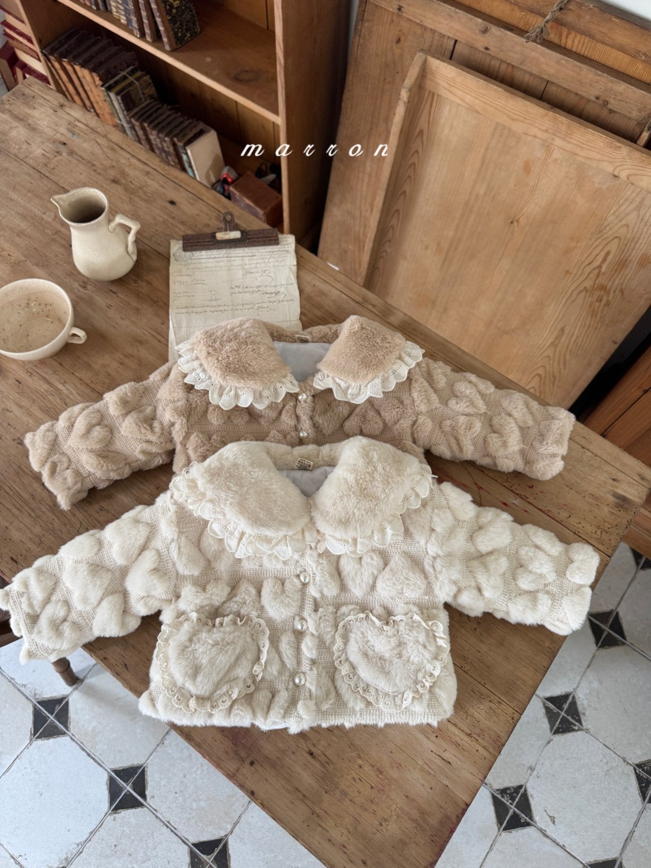 Heart fur jacket