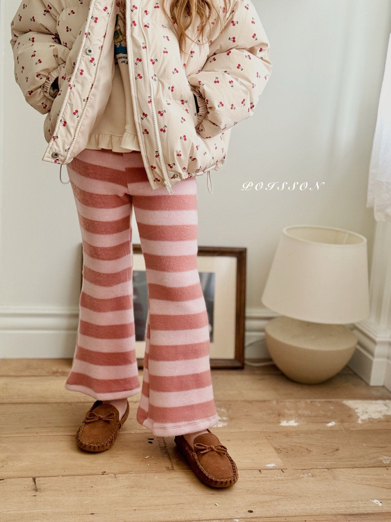 Striped bootcut pants