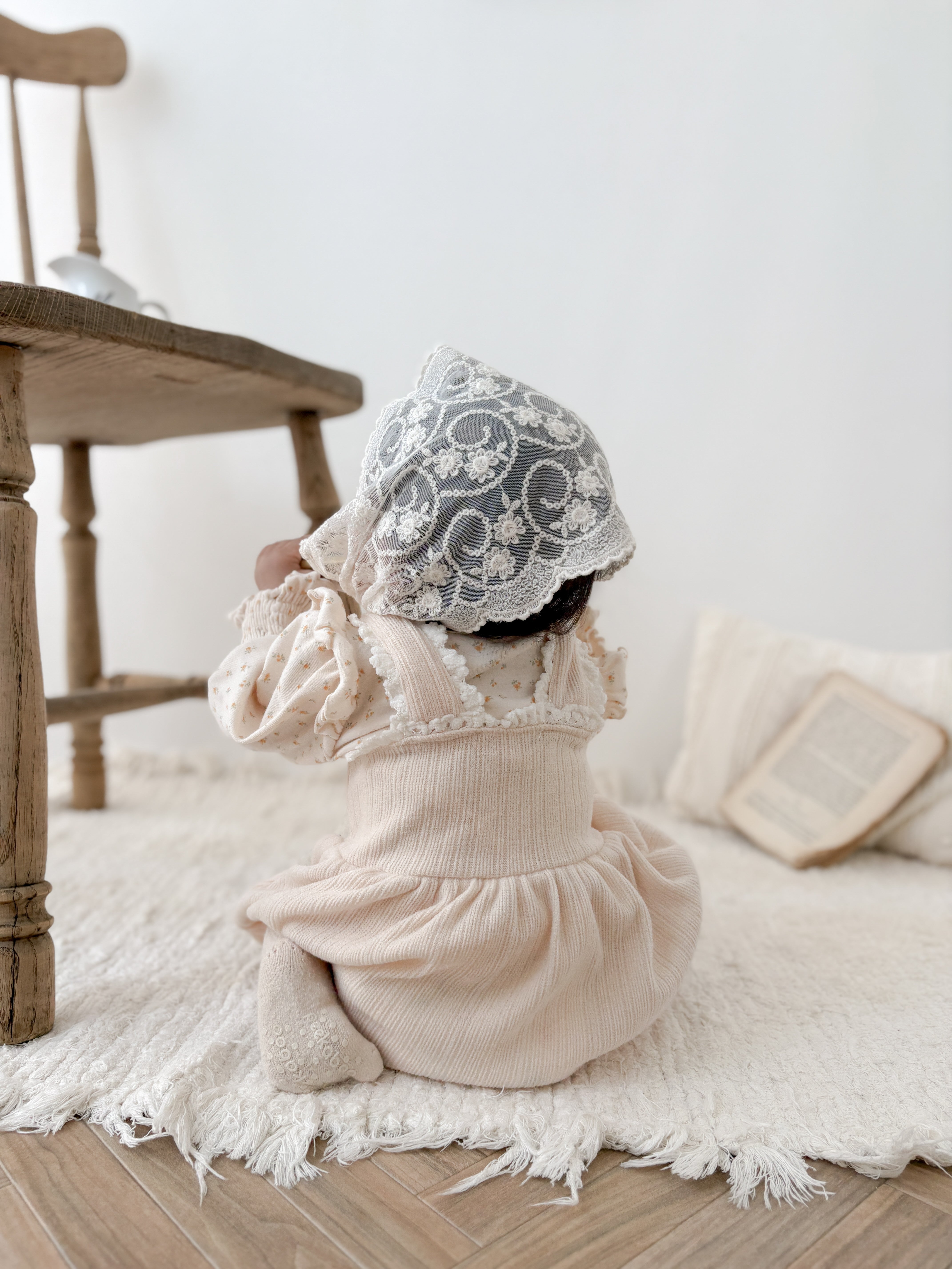 Lumi lace suspender rompers