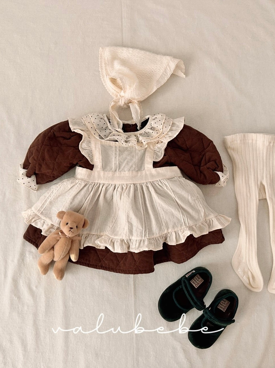 Dot collar quilted one piece (baby)