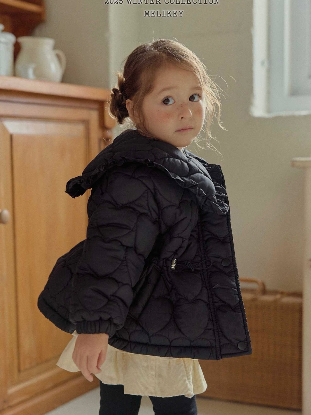 Heart quilted padding jacket