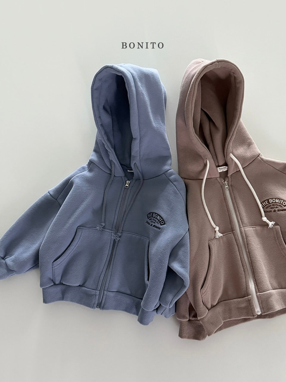 Front slit zip-up hoodie