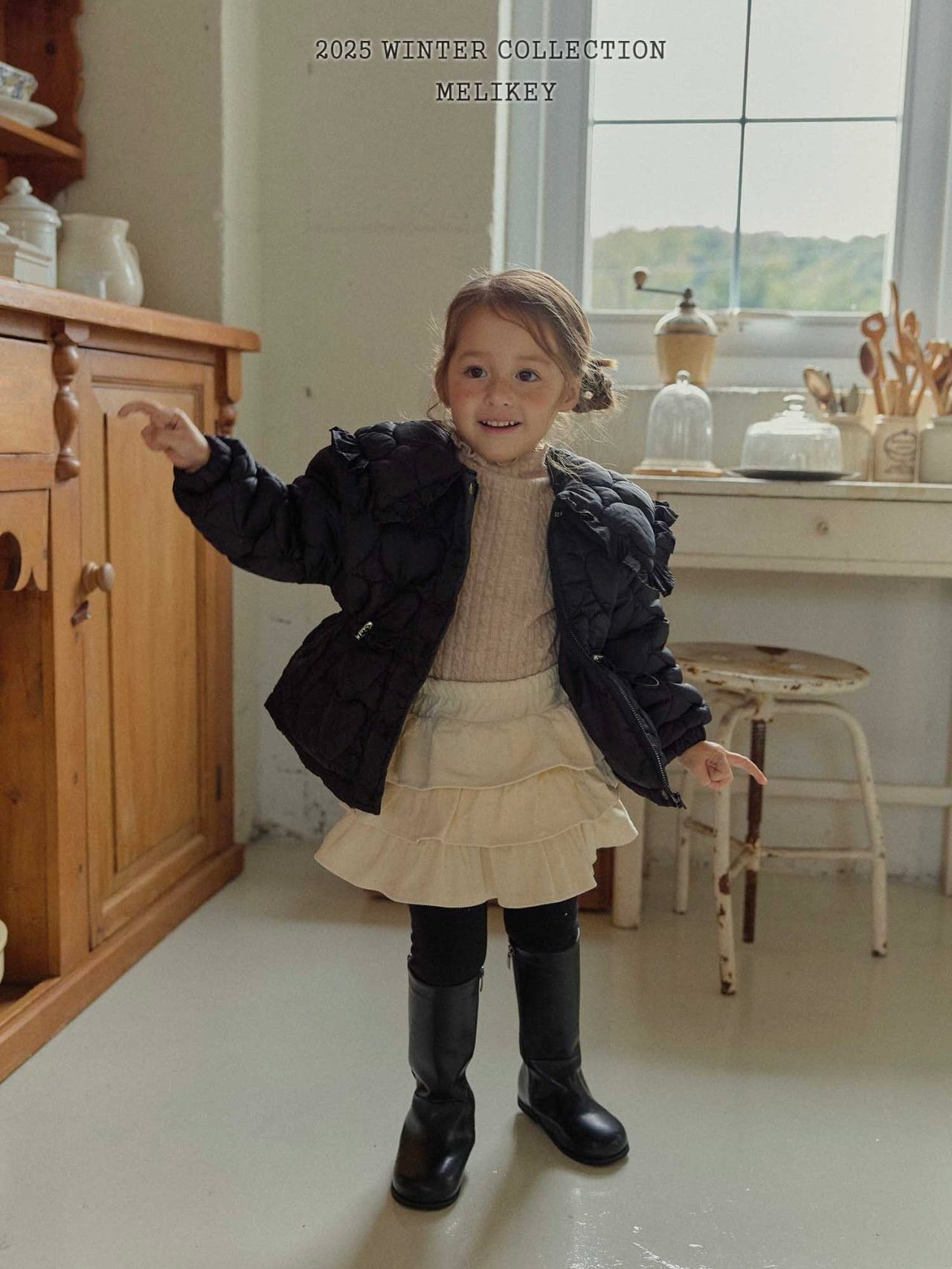 Heart quilted padding jacket