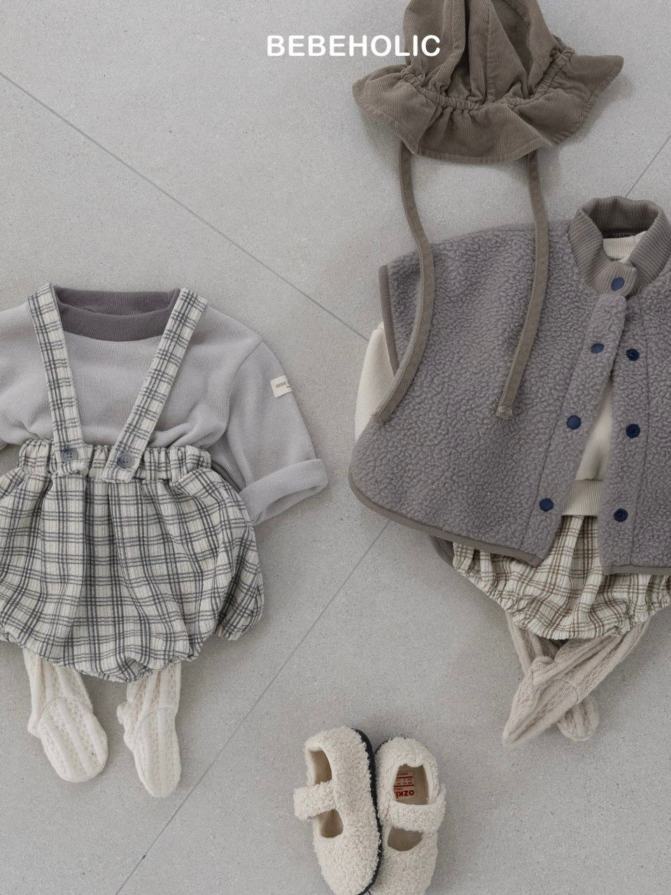 Soft check suspender bloomer