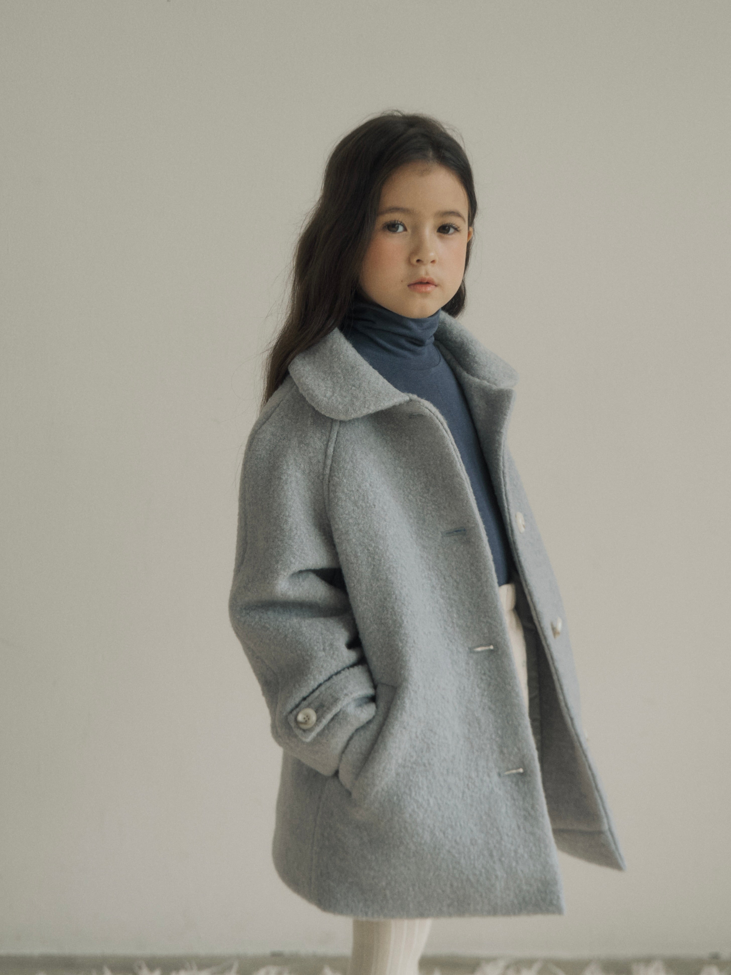 Noa wool coat (haze blue)