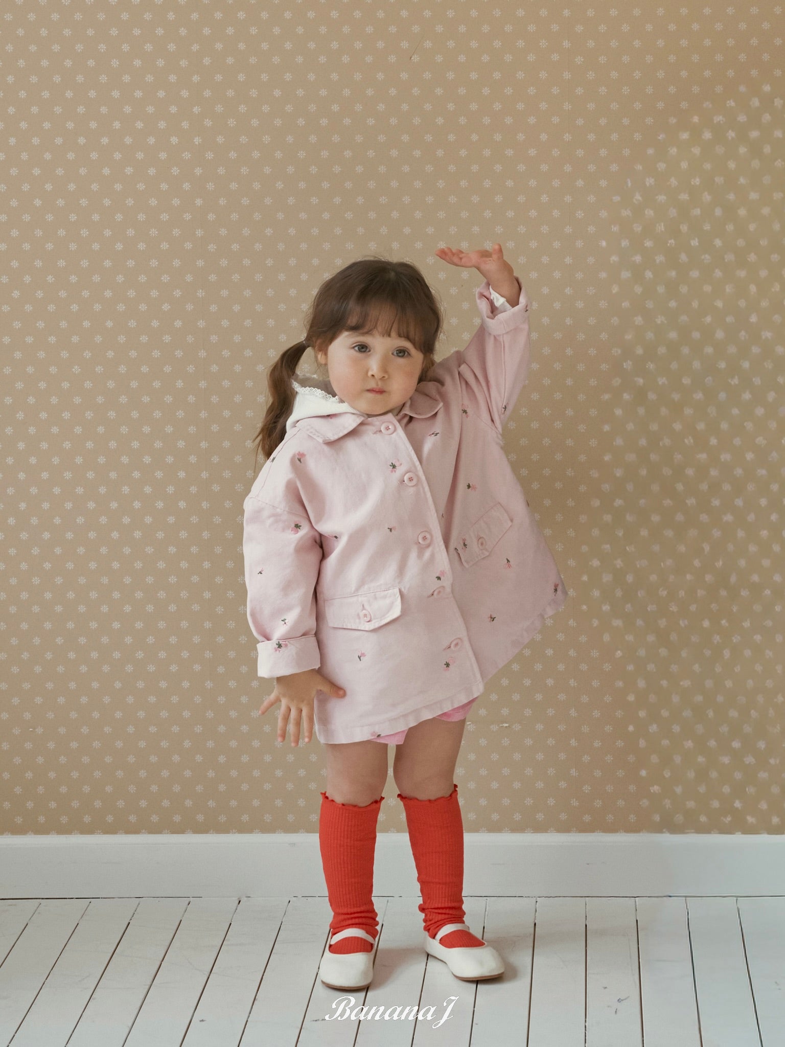 Floral embroidery jacket