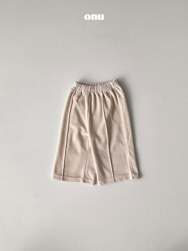 Velour pintuck pants